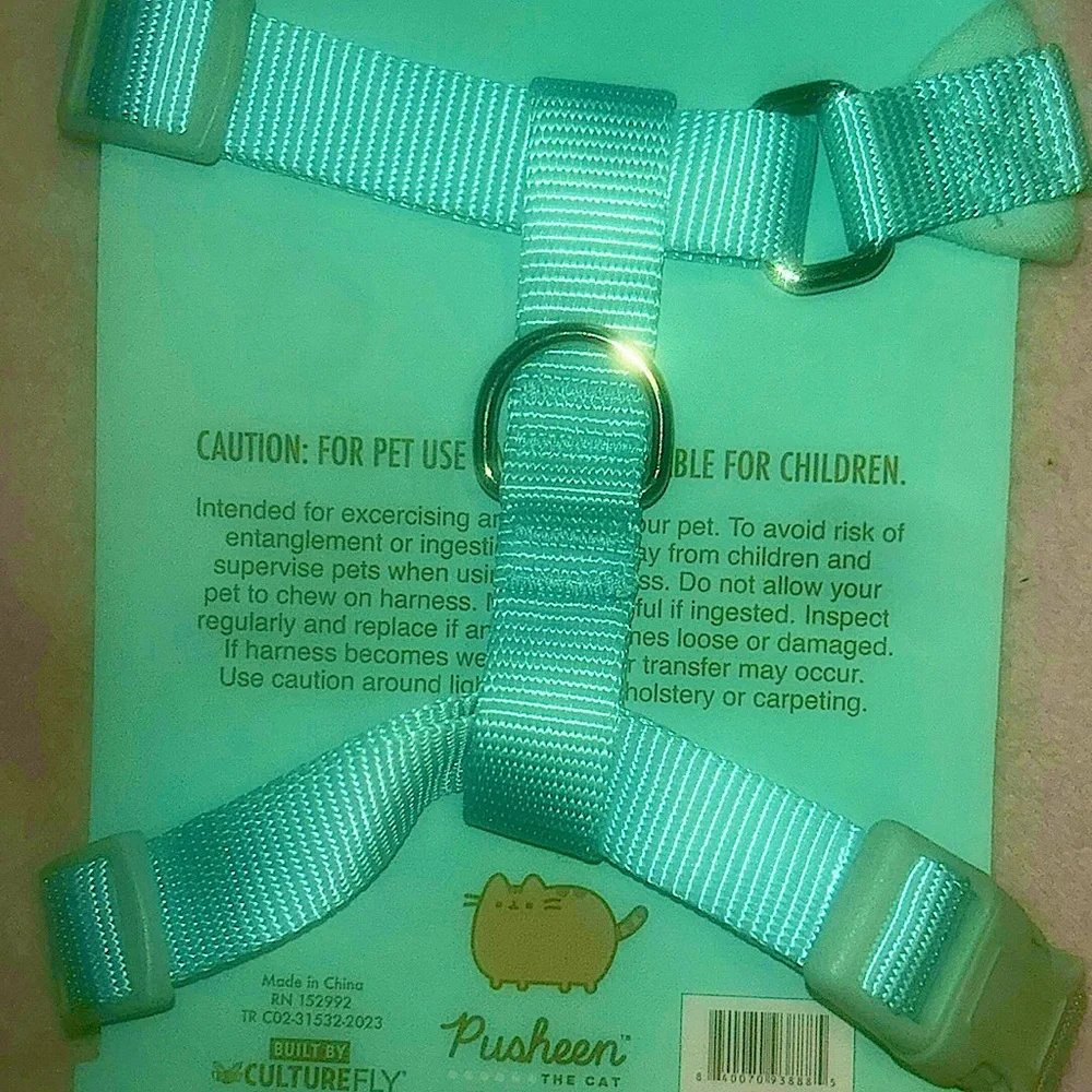 Pusheen The Cat Pink/Green Pet Harness and Leash Set